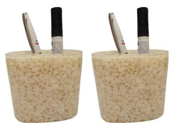 2 ADET KALEMLİK DENİZ TAŞI DESENLİ OFİS GERECİ 9x5x10CM - Image 1