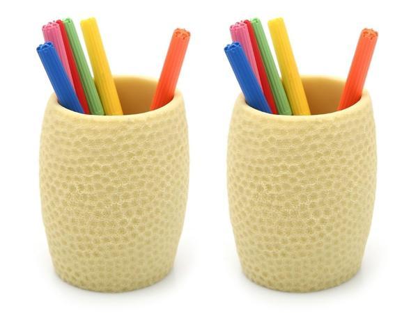 2 ADET KALEMLİK SARI PETEK OFİS GERECİ 8X8X10CM 400ML - Image 1