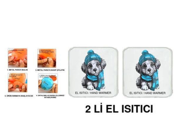 2 ADET MAVİ BERELİ KÖPEK CEP SOBASI,EL ISITICI,SICAK SU TORBASI PVC  10x9,5cm - Image 1