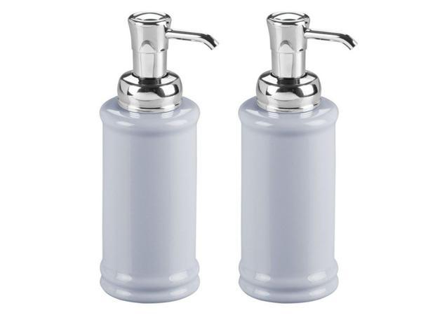 2 ADET PORSELEN SIVI SABUNLUK GRİ 7x7x20cm 355ml - Image 1