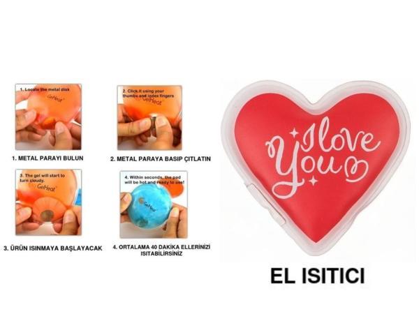 KALPLİ SEVGİ MESAJLI CEP SOBASI,EL ISITICI,SICAK SU TORBASI PVC  9cm - Image 1