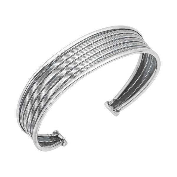 BlackCraft 925 Ayar Gümüş Eskitme Desenli Kadın Bilezik stil sahibi - Image 1