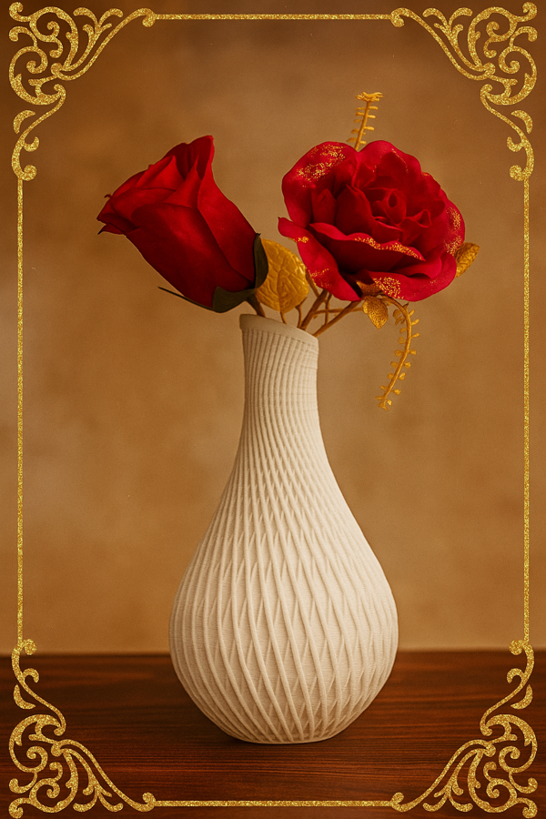 3D Baskı Dekoratif Vazo - Beyaz Pla - 18 cm - Image 1