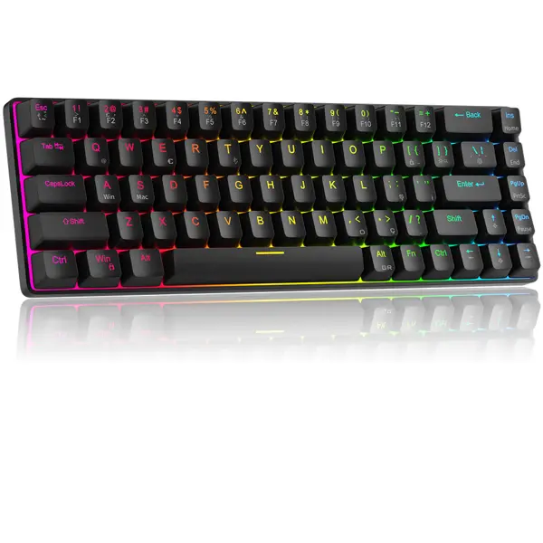 MageGee MK-BOX 68 Tuş RGB Hot-Swap Manyetik Kablolu Türkçe Q Siyah Gaming Klavye - Image 1