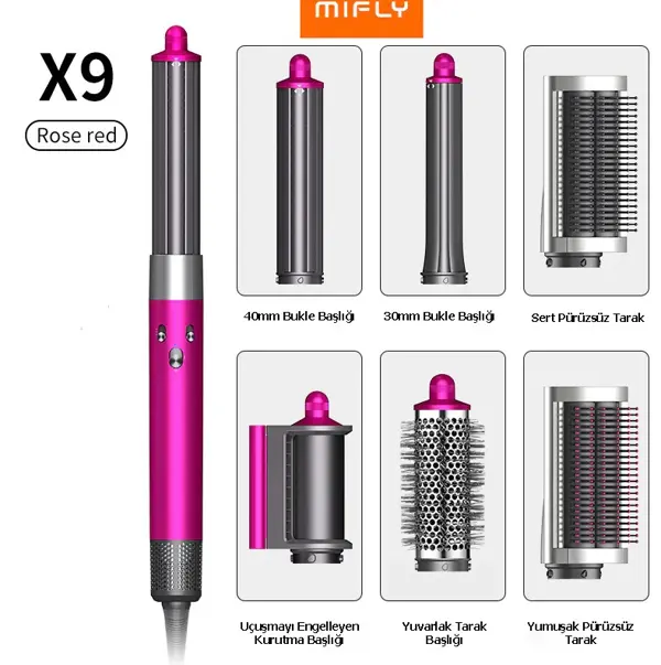 Mifly Multi Fonksiyonlu Pembe Saç Şekillendirici - Image 1