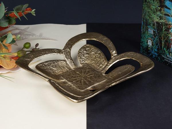 FESTIVE KARE MEYVELIK GOLD 28X28X6 CM - Image 1