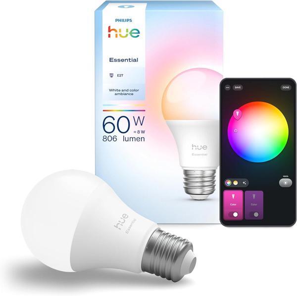 Philips Hue Essential 8W E27 806 Lumen Renkli Akıllı Ampul A60 - Image 1