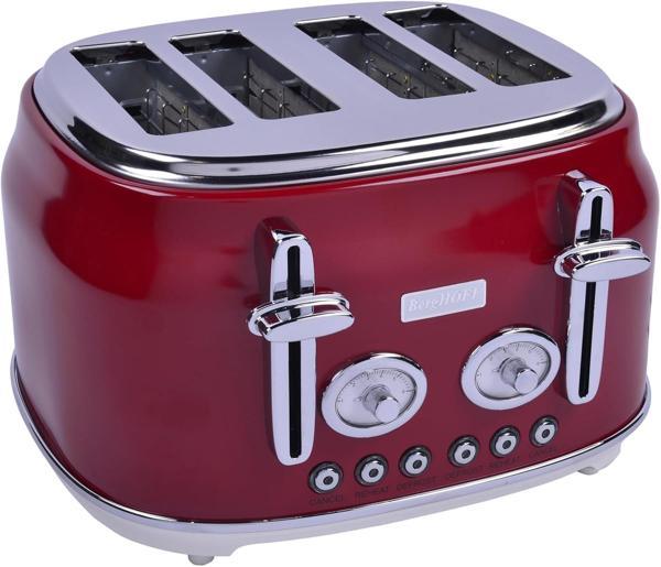 Berghoff Gem Retro Kırmızı Dört Dilim Ekmek Kızartma Makinesi - Image 1