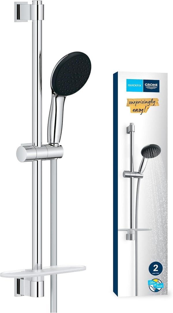 Grohe Vitalio Start 110 Sürgülü Duş Seti Sabunluklu, 110Mm Yuvarlak 2 Akışlı El Duşu, 600Mm Sürgülü  - Image 1