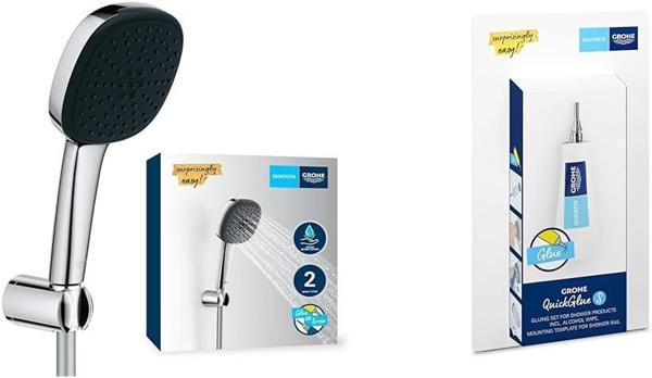 Grohe Vitalio Comfort 110 El Duşu Seti + Quickglue Banyo Ürünleri Yapıştırıcı Seti - Image 1