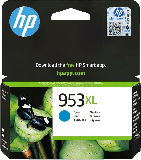 Hp 953Xl Mavi Yüksek Kapasiteli Mürekkep Kartuş 1.450 Sayfa (F6U16A) - Image 1