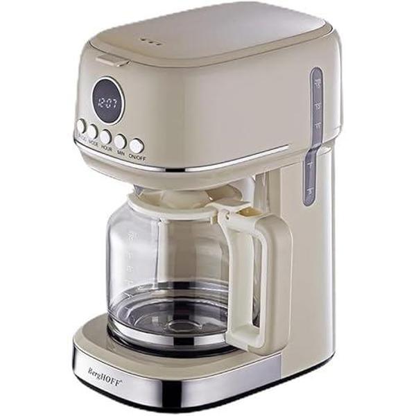 Berghoff Gem Retro Filtre Kahve Makinesi – 900 W, 1, 5 L Cam Demlik | Vanilya Krem - Image 1