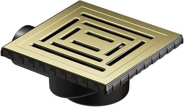 Vitra V-Flow Kare 5606981 Duş Kanalı Yandan Çıkışlı Dk 800 Kapak Parlak Altın - Image 1