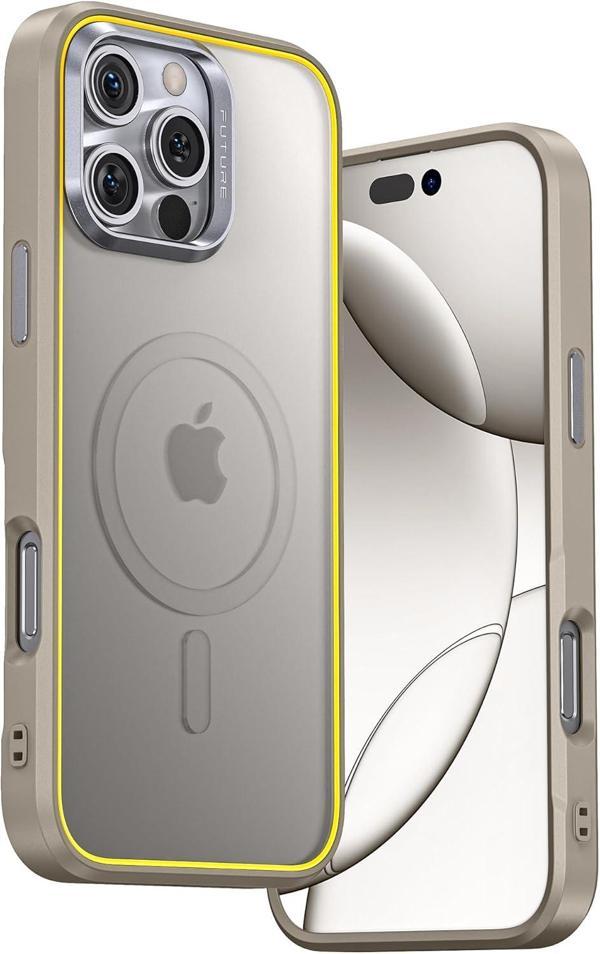 Aohi The Future Iphone 16 Pro Max Kılıfı, Magsafe Uyumlu Telefon Kılıfı, Desert Titanium - Image 1