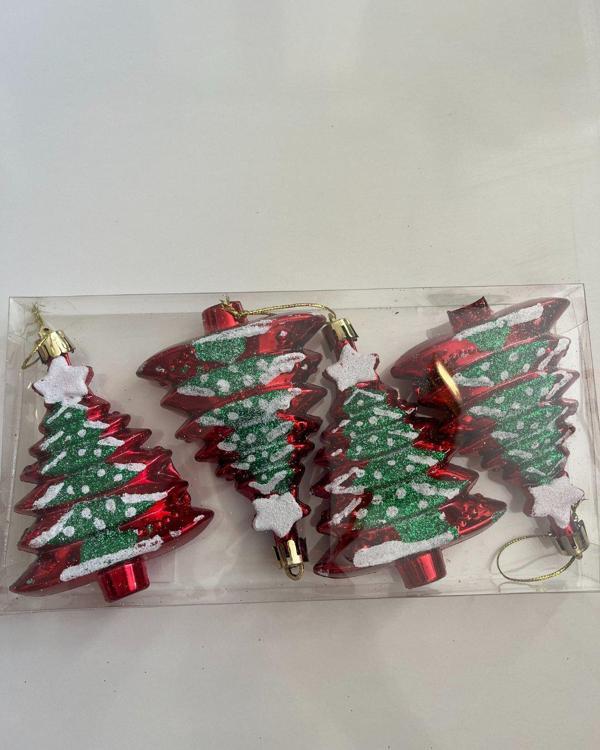 Yılbaşı Süsü 4' lü 10 Cm Çam Ağacı Seti - Image 1