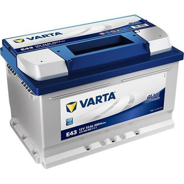 Varta E43 12V 72 Ah 680A Blue Dynamic Akü (Ford-Opel Alçak Tip) (Üretim Yılı: 2025) - Image 1