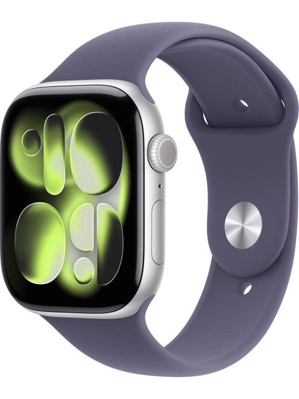 Apple Watch Series 11 Gps, 42 Mm Gümüş Rengi Alüminyum Kasa Ve Sis Moru Spor Kordon - S/M - Image 1