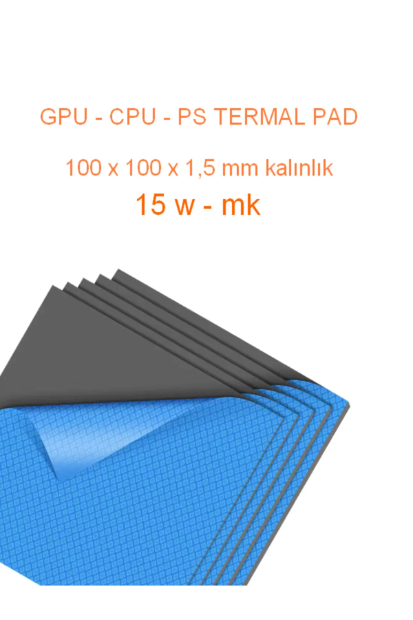 Yüksek Performanslı Termal Pad – 100x100x1.5 mm | 15 W/m·K Isı İletkenliği - Image 1
