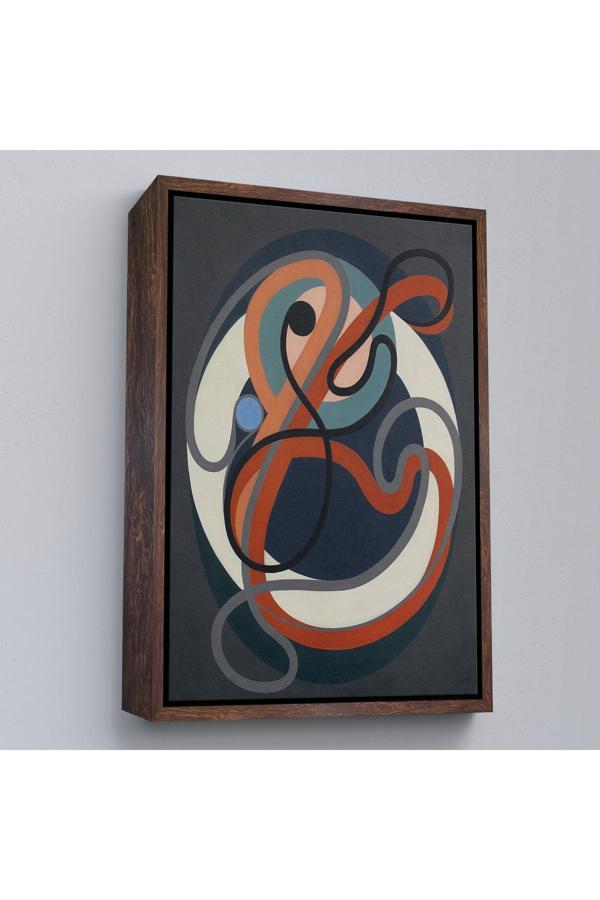 Ahşap Çerçeveli Auguste Herbin - Soyut Sanat Tablosu-8098 - Image 1