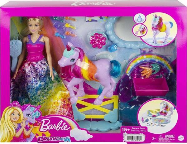 Barbie GTG01 Barbie, Bebek ve Tek Boynuzlu At, Dreamtopia Hayaller Ülkesi - Image 1