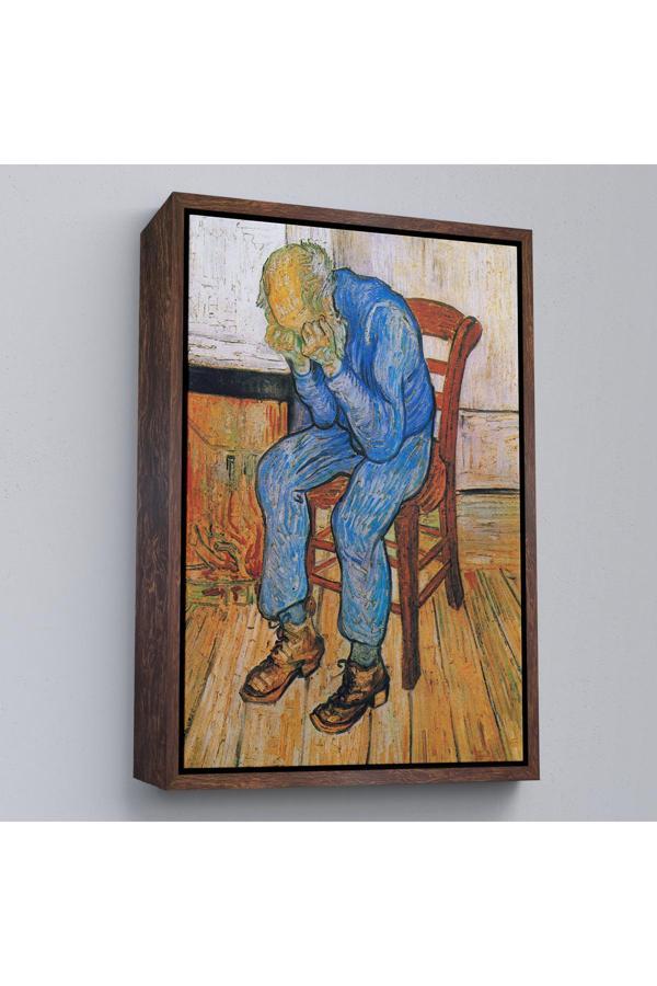 Ahşap Çerçeveli Acı Çeken Yaşlı Adam Sonsuzluğun Eşiğinde Tablosu - Vincent Van Gogh-7442 - Image 1