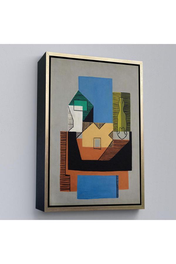 Ahşap Çerçeveli Pablo Picasso - Gitar, Şişe Ve Meyve Kase Tablosu-7317 - Image 1
