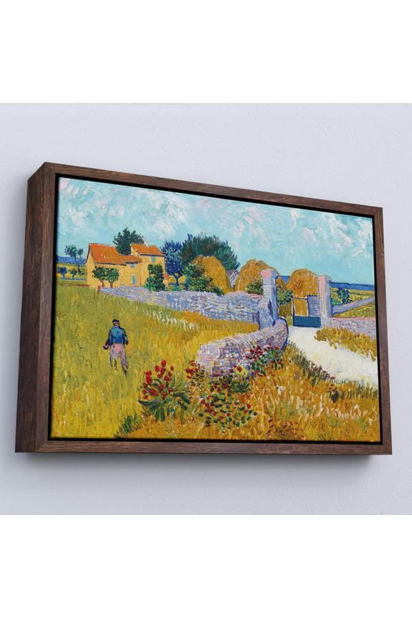 Ahşap Çerçeveli Vincent Van Gogh Provence’De Çiftlik Evi Tablo-7168 - Image 1