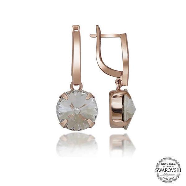 Supertrend Swa Crystal Taşlı Gümüş Beyaz Sallantılı Kadın Küpe - Image 1