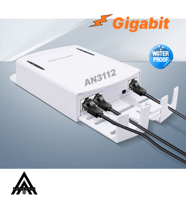 AN3112 PoE Extender 1 Giriş 2 Çıkış Gigabit Güç ve Veri Uzatıcı 25.5W IP Kamera AP PoE Repeater - Image 1