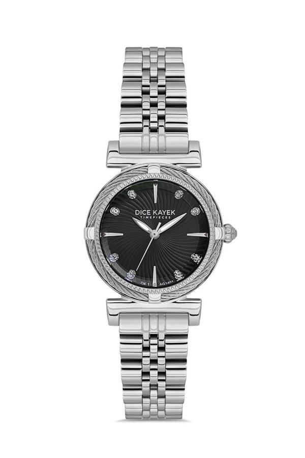 Dice Kayek DK.1.AG1401.02 Taşlı Tasarım Çelik Kordon Çelik Kasa 5 ATM Suya Dayanıklı Metalik Renk Kadın Kol Saati - Image 1