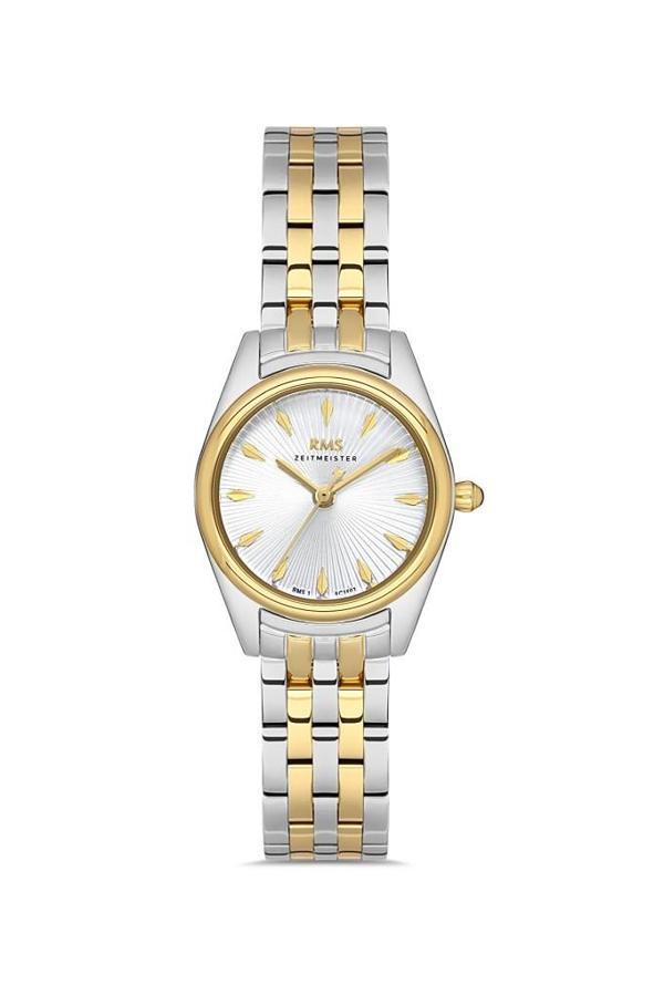 Rms Zeitmeister RMS.1.AG1507.02 Minimal Tasarım Kristal Camlı Çelik Kordon Çelik Kasa 5 ATM Suya Dayanıklı Metalik-Altın - Image 1
