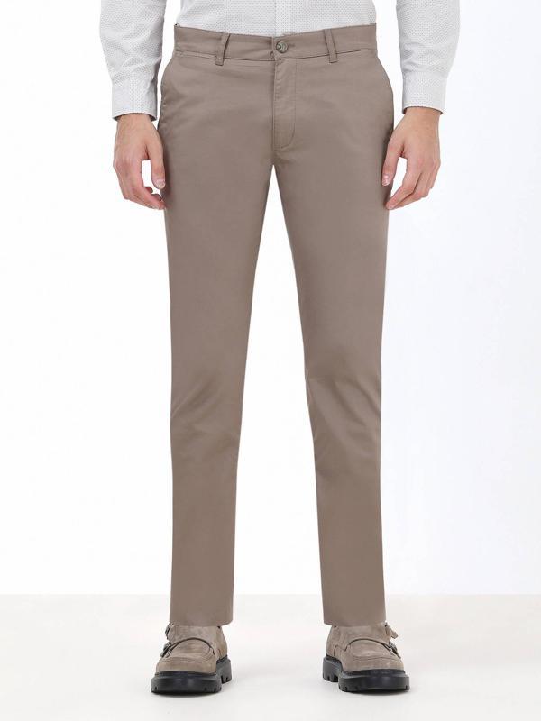 Vizon Düz Dokuma Slim Fit Casual Pamuk Karışımlı Pantolon - Image 1