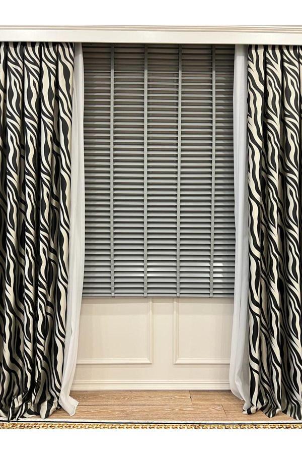 Brillant Gri Renk %100 Orijinal Ahşap Jaluzi Perde 50 Mm Ofis Modern Ve Tüm Mekanlar Için - Image 1