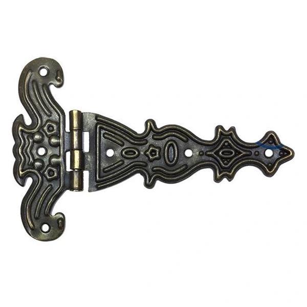 Dekoratif, Sac Tek Kuyruklu Menteşe - 69x102 mm, Büyük, Antik, 100 Adet - Image 1