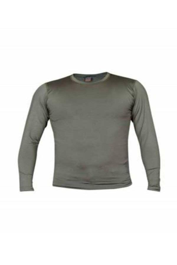 AZHEK Microfiber Uzun Kollu Unisex Koyu Yeşil Renkli Microfiber Nano Thermal T-Shirt - Image 1