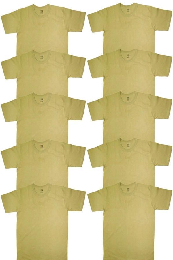 AZHEK Bedelli Asker Fanilası 10Lu Yeni Haki Renk - Image 1