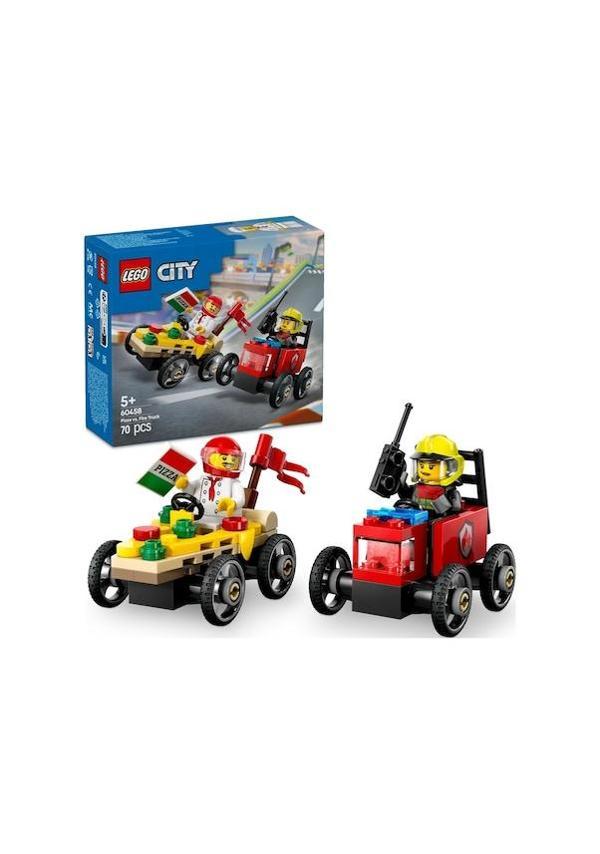 Lego City Pizza Arabası İtfaiye Kamyonuna Karşı Yarış Arabası 60458  - Image 1