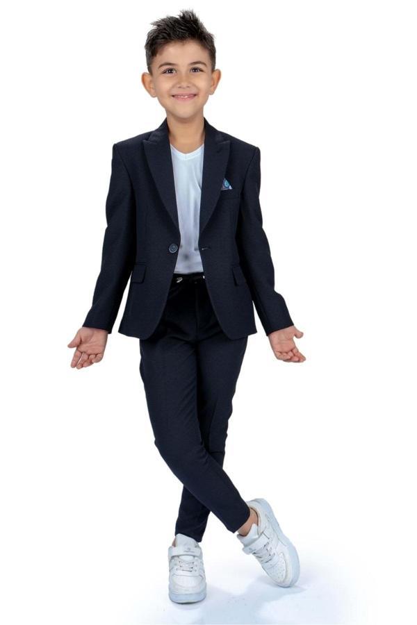 Mnk Baby&Kids Spor Çocuk Ceket, Tişört , Jogger Pantolonlu Takım Mnk5682 Lacivert - Image 1