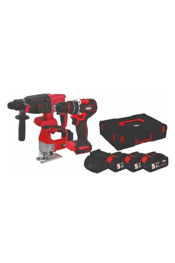 AttlasATB 21 3'lü Kömürsüz Motorlu Kombo Set 2 - A0104172 (Dekupaj-Kırıcı/Delici-Matkap) - Image 1