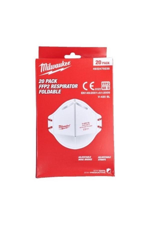 MilwaukeeFPP2 SOLUNUM MASKESİ (KATLANABİLİR) 20'Lİ PAKET - Image 1