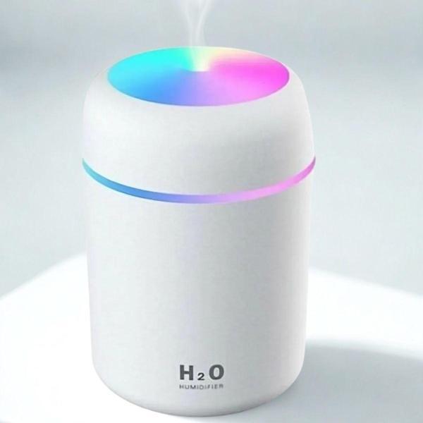 Usb Rengarenk Işıklı 300 ml Ulrasonik Hava Nemlendirici Buhar Makinesi Ve Hava Aroma Difüzörü (5060) - Image 1