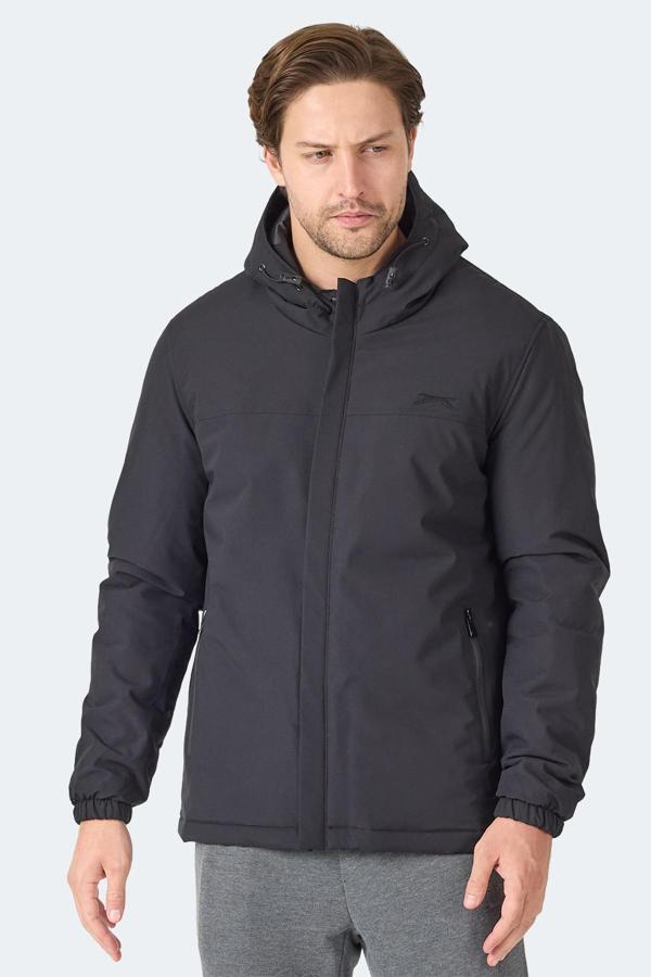 Slazenger HERNIS Erkek Kapüşonlu Fermuarlı Siyah Yelek - Image 1