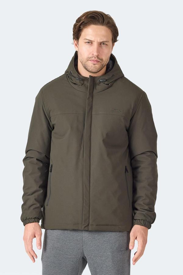 Slazenger HERNIS Erkek Kapüşonlu Fermuarlı Haki Yelek - Image 1