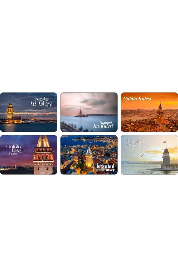 Photo Garage Buzdolabı Magneti - İstanbul Galata Kulesi - Kız Kulesi - Ahşap Magnet Marmara Bölgesi - Image 1