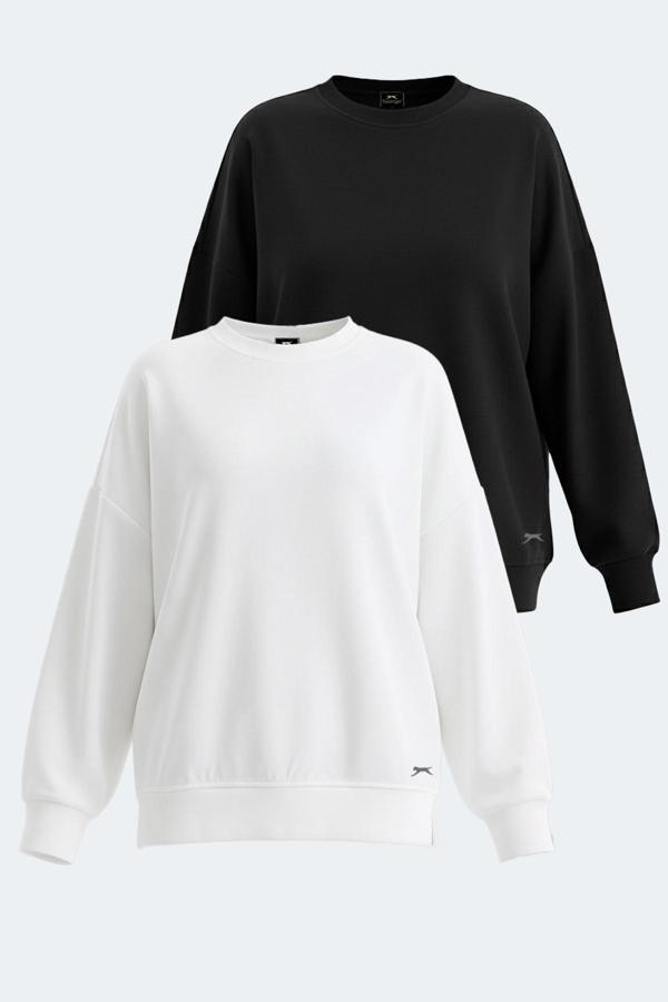 Slazenger VIRTUE 2 li set Kadın  Beyaz - Siyah Sweatshirt - Image 1