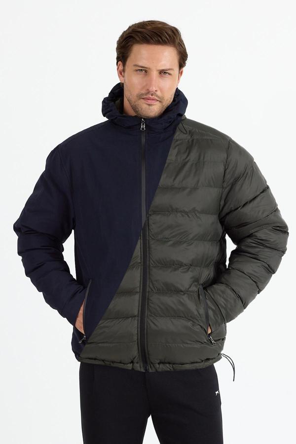 Slazenger BRELIS Erkek Çift Taraflı Lacivert Mont & Kaban - Image 1