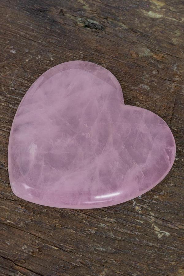 Kalp Gua Sha Pembe Kuvars Taşı - Vücut ve Yüz Cilt Masaj Taşı - Image 1