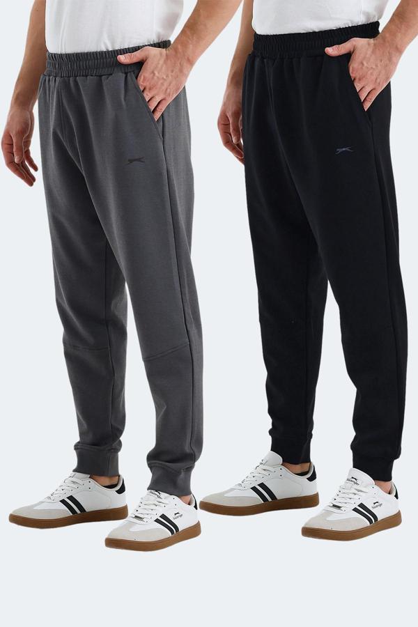 Slazenger VALERIE 2 Lİ SET Erkek  Siyah - Koyu Gri Eşofman Altı - Image 1