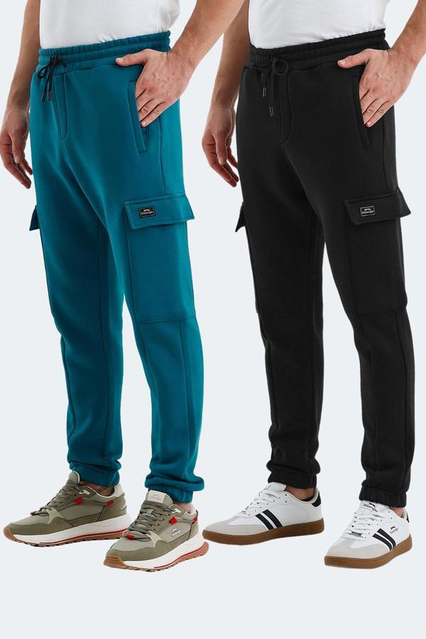 Slazenger VALORA 2 Lİ SET Erkek  Siyah - Petrol Eşofman Altı - Image 1