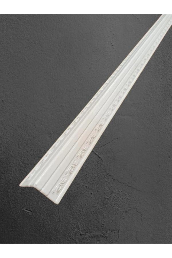 Miva Konsept Dekoratif Poliüretan Duvar- Tavan  Köşe Profili Çıtası Beyaz Renk (En:4X4 Cm-Boy:100 Cm)- Duvar Süsü - Image 1